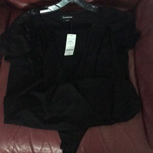 Bebe black sheer bodysuit